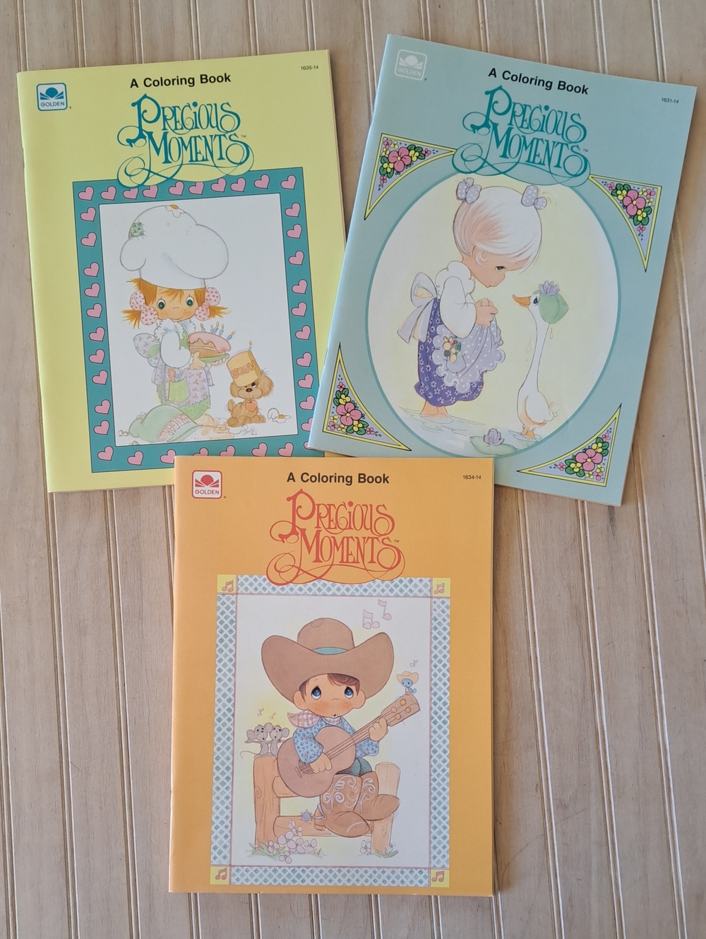 Vintage Precious Moments Golden Coloring Books Lot of 3 1989 1990 Unused Y2k